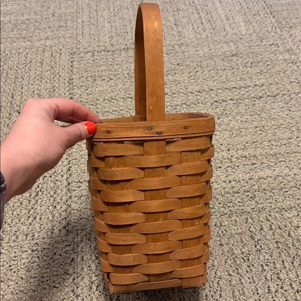 🎀Vintage🎀Longaberger 1991 Tall Brown Woven Basket with Handle